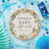 Citrus, sinaasappel + bloesem baby shower feest de papieren bordje (Feest)