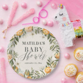 Citrus, sinaasappel + bloesem baby shower feest de papieren bordje (Feest)