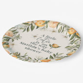 Citrus, sinaasappel + bloesem baby shower party de papieren bordje (Gekanteld)