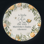 Citrus, sinaasappel   bloesem baby shower party de papieren bordje<br><div class="desc">Citrus,  oranje   bloesem baby shower decor. Mooie waterverf,  vruchten- en bloemtekeningen. Partij van een collectie.</div>