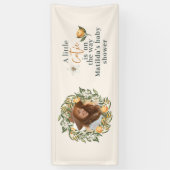 Citrus, sinaasappel + bloesem, kleine baby shower spandoek (Verticaal)