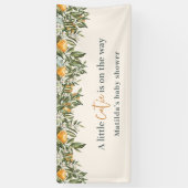 Citrus, sinaasappel + bloesem, kleine baby shower spandoek (Verticaal)