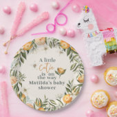 Citrus, sinaasappel + bloesem kleine schat baby sh papieren bordje (Feest)