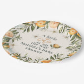 Citrus, sinaasappel + bloesem kleine schat baby sh papieren bordje (Gekanteld)