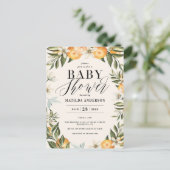 Citrus sinaasappel bloesem virtual baby shower par uitnodiging briefkaart (Staand voorkant)