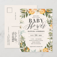 Citrus sinaasappel bloesem virtual baby shower par