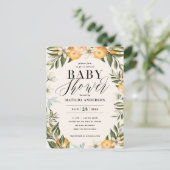 Citrus sinaasappel bloesem virtual baby shower par uitnodiging briefkaart (Staand voorkant)