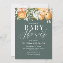 Citrus, sinaasappel + bloesems baby shower