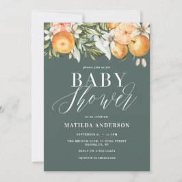 Citrus, sinaasappel + bloesems baby shower