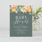 Citrus, sinaasappel + bloesems baby shower (Staand voorkant)