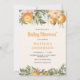 Citrus, sinaasappel + bloesems baby shower