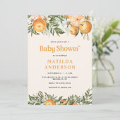 Citrus, sinaasappel + bloesems baby shower (Staand voorkant)