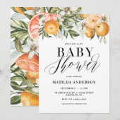 Citrus, sinaasappel + bloesems baby shower (Voorkant / Achterkant)