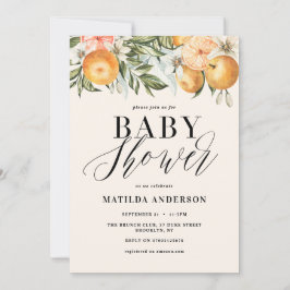 Citrus, sinaasappel + bloesems baby shower