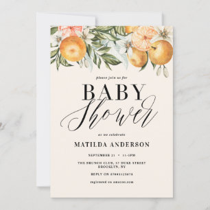 Citrus, sinaasappel + bloesems baby shower