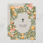 Citrus, sinaasappel + blossom, dop uitnodiging briefkaart (Voorkant / Achterkant)