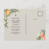 Citrus, sinaasappel + blossom, dop uitnodiging briefkaart (Achterkant)