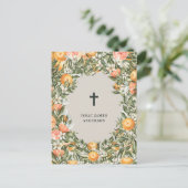 Citrus, sinaasappel + blossom, dop uitnodiging briefkaart (Staand voorkant)