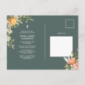 Citrus, sinaasappel + blossom, dop uitnodiging briefkaart (Achterkant)