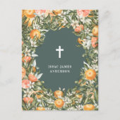 Citrus, sinaasappel + blossom, dop uitnodiging briefkaart (Voorkant)