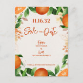 Citrus Sinaasappel Blossom Garden Wedding Save the Briefkaart (Voorkant)