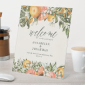 Citrus sinaasappel botanisch modern rustiek welkom reclamebord met voetstuk (Insitu)