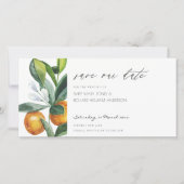Citrus Sinaasappel Botanische Boho Bewaar de Datum Bedankkaart (Voorkant)