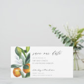 Citrus Sinaasappel Botanische Boho Bewaar de Datum Bedankkaart (Staand voorkant)