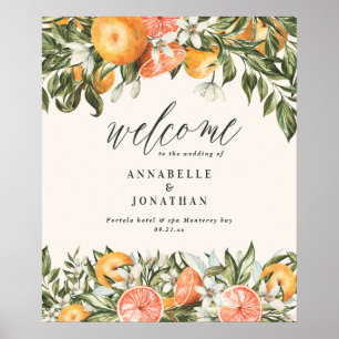 Citrus sinaasappel botanische moderne rustieke wel poster
