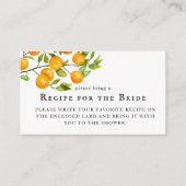 Citrus Sinaasappel Bruiloft Feest Recept Verzoek Informatiekaartje (Voorkant)