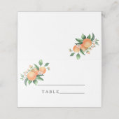 Citrus sinaasappel - bruiloft plaatskaartje (Buitenkant ongevouwen)