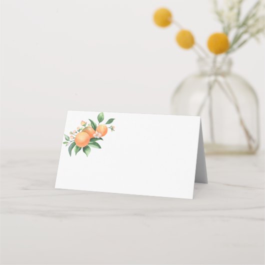 Citrus sinaasappel - bruiloft plaatskaartje (Achterkant)