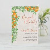 Citrus Sinaasappel Brunch & Bubbly Vrijgezellenfee Kaart (Staand voorkant)