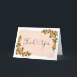 Citrus Sinaasappel Clementine Green Botanical Gevo Bedankkaart<br><div class="desc">Citrus thema gevouwen bedankkaart met prachtige handgeschilderde sinaasappels en groen versierd met grillige scriptletters.</div>