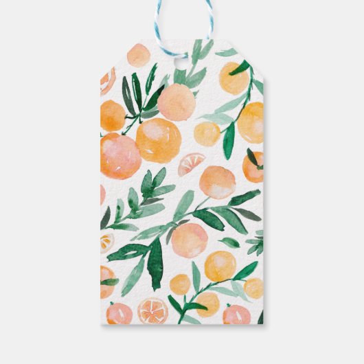 Citrus Sinaasappel Dank u Baby shower Cadeaulabel (Achterkant)