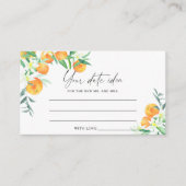 Citrus Sinaasappel - Datumnachtelijke ideeën \ Dat Informatiekaartje (Voorkant)