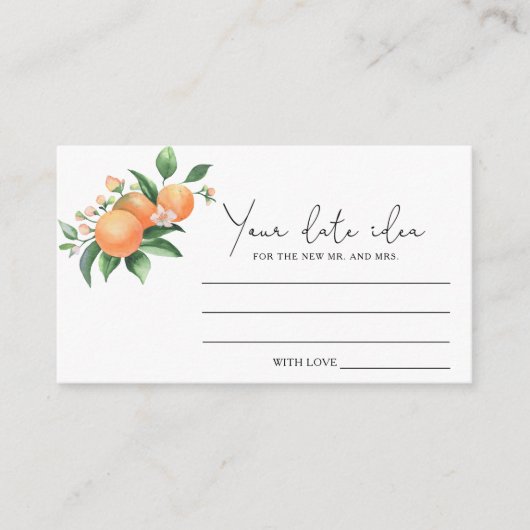 Citrus Sinaasappel - Datumnachtelijke ideeën \ Dat Informatiekaartje (Voorkant)