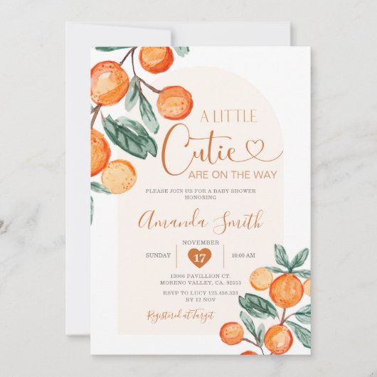 Citrus Sinaasappel Een beetje cutie is op de weg Kaart (Voorkant)