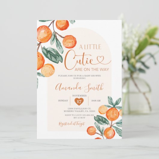 Citrus Sinaasappel Een beetje cutie is op de weg Kaart (Staand voorkant)