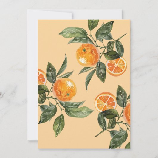 Citrus Sinaasappel Elegant Vrijgezellenfeest Kaart (Achterkant)