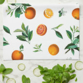 Citrus Sinaasappel en Bladeren Keukenhanddoeken (Gevouwen)