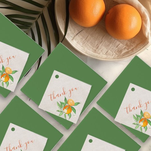 Citrus Sinaasappel en bloesem bloemen gepersonalis Bedankjes Labels