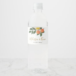 Citrus Sinaasappel en citroenen Waterfles Etiket