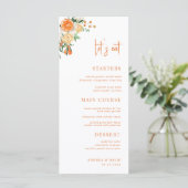 Citrus Sinaasappel Floral Laten we eten witte brui Menu (Staand voorkant)