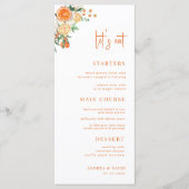 Citrus Sinaasappel Floral Laten we eten witte brui Menu (Voorkant)