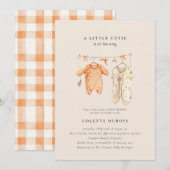 Citrus Sinaasappel Floral Little Cutie Baby shower Kaart (Voorkant / Achterkant)