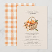 Citrus Sinaasappel Floral Little Cutie Baby shower Kaart (Voorkant / Achterkant)