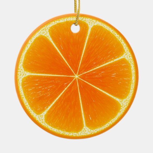 Citrus Sinaasappel Fruit Slice Keramisch Ornament (Voorkant)