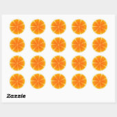 Citrus Sinaasappel Fruit Slice Ronde Sticker (Vel)