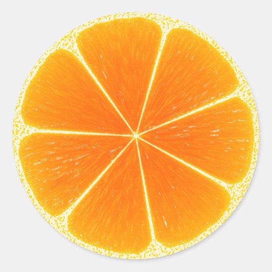 Citrus Sinaasappel Fruit Slice Ronde Sticker (Voorkant)